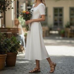 NEW Reformation Alida Midi Dress in White Size 4